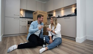 First time buyers moving into new home