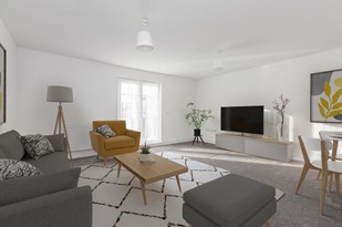 Living room virtually staged